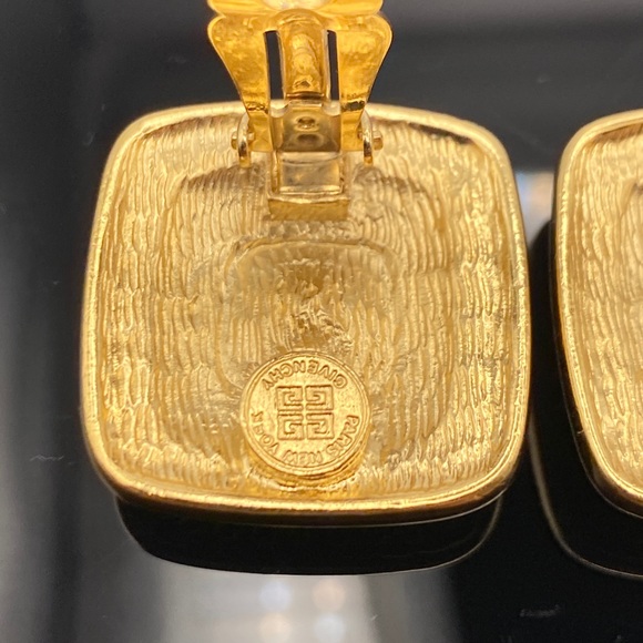 Vintage givenchy square crystal earring clip on - Picture 6 of 9